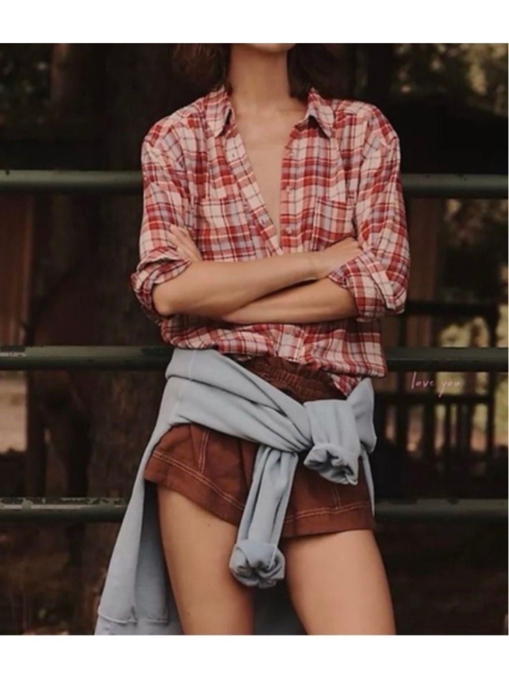 Anthropologie Pilcro The Hadley Relaxed Plaid Buttondown Shirt Size MP